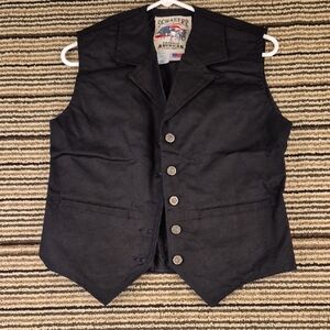 SCHAEFER Outfitter Solid Black Cotton Canvas 705L Western Womens‎ Small Vest